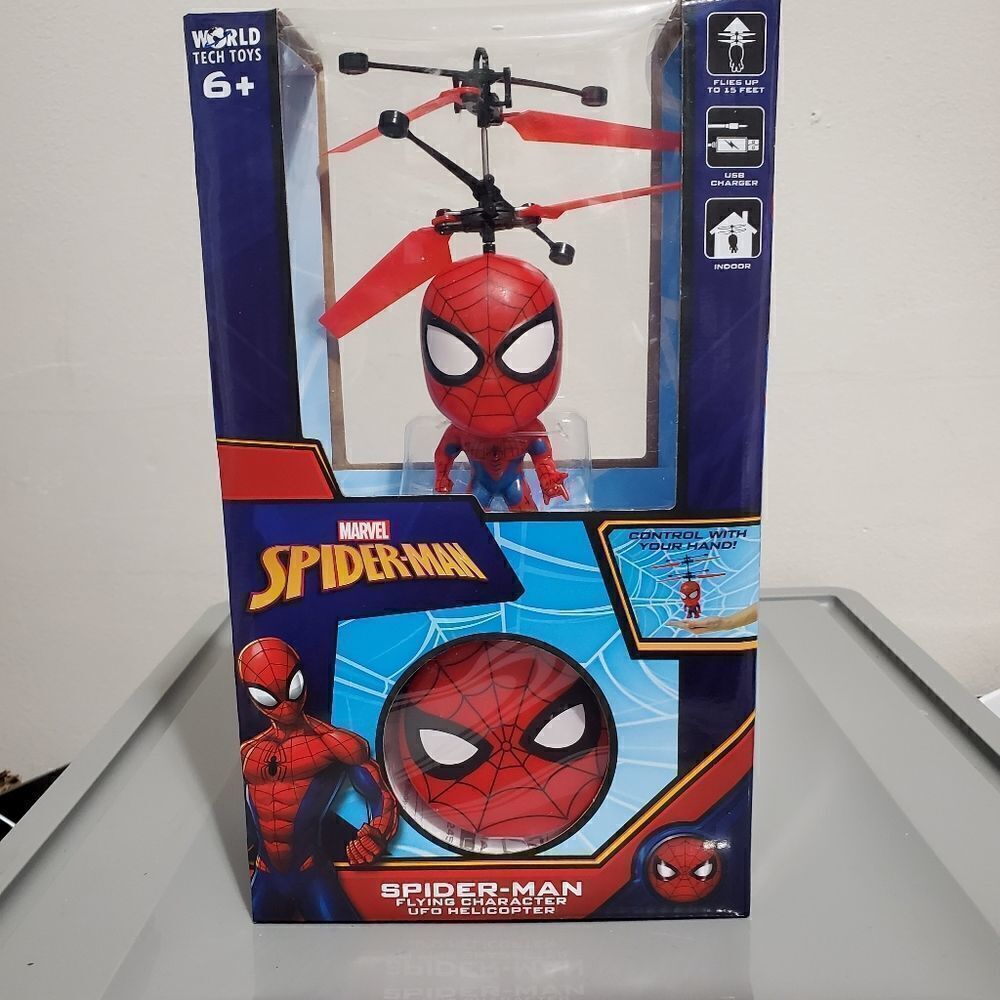 NIB Spider-Man World Tech Marvel 3.5” Flying Figure IR Helicopter  Brand New!